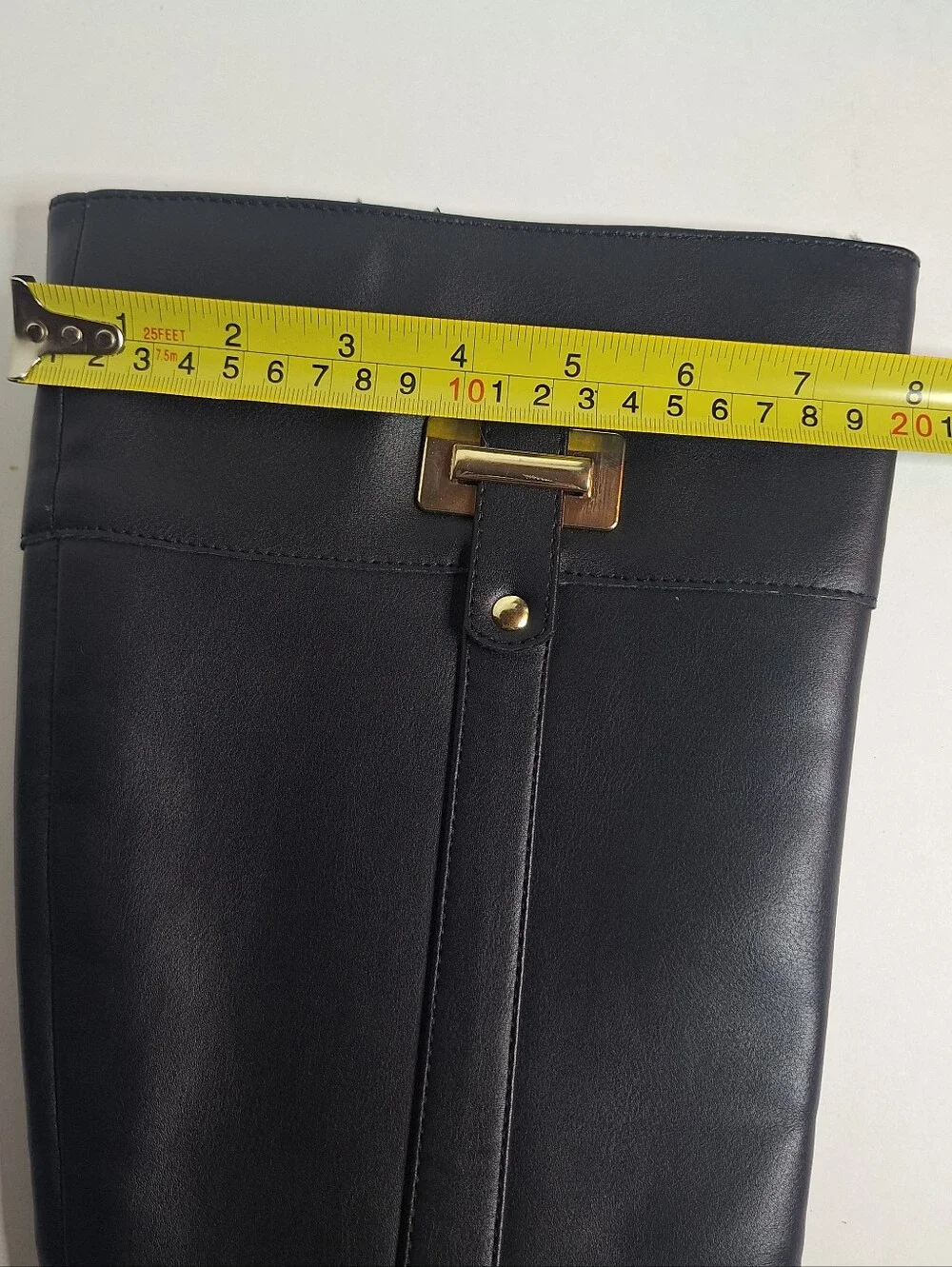 Karen Scott Faux Leather Black Tall Riding Boots Buckle Accent Wmns Size 8.5w WC